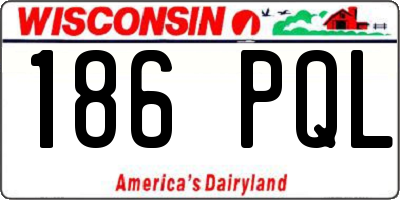 WI license plate 186PQL