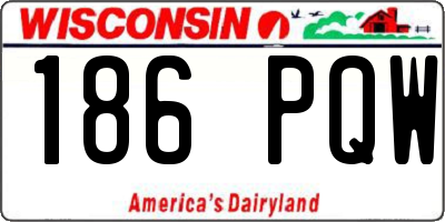 WI license plate 186PQW