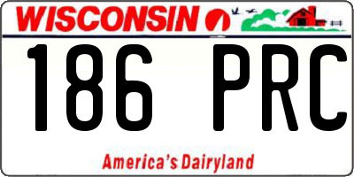 WI license plate 186PRC