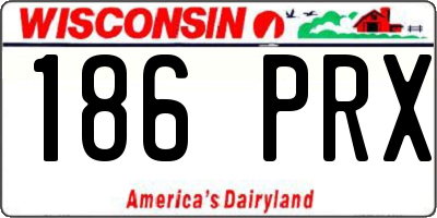 WI license plate 186PRX