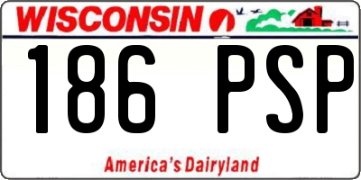 WI license plate 186PSP