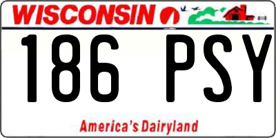 WI license plate 186PSY