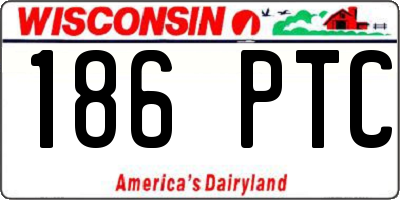 WI license plate 186PTC