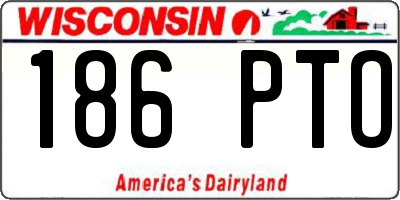 WI license plate 186PTO