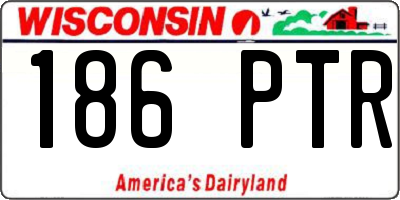 WI license plate 186PTR