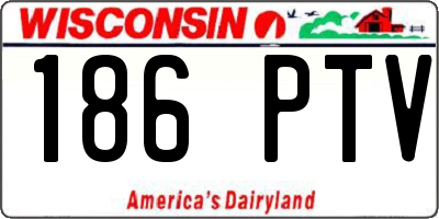 WI license plate 186PTV