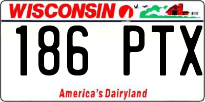 WI license plate 186PTX