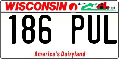 WI license plate 186PUL