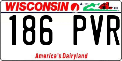 WI license plate 186PVR