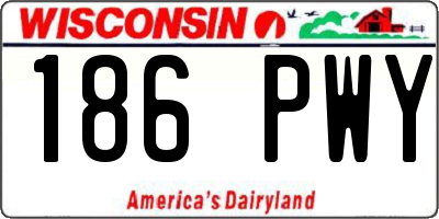 WI license plate 186PWY