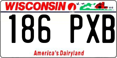 WI license plate 186PXB
