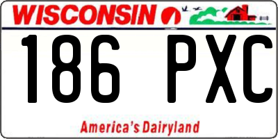 WI license plate 186PXC