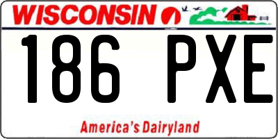 WI license plate 186PXE