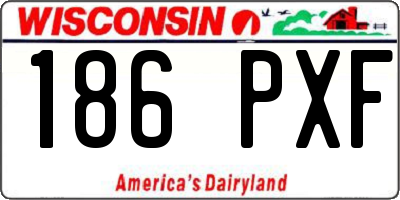 WI license plate 186PXF