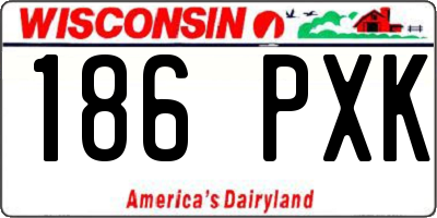 WI license plate 186PXK