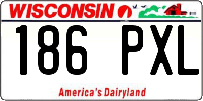 WI license plate 186PXL