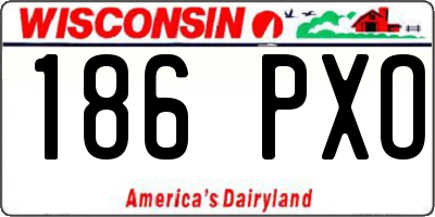WI license plate 186PXO