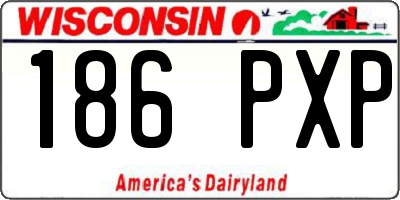 WI license plate 186PXP