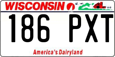 WI license plate 186PXT