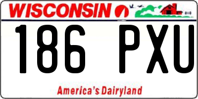 WI license plate 186PXU