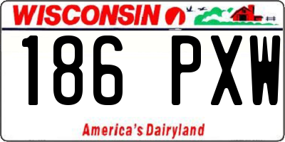 WI license plate 186PXW