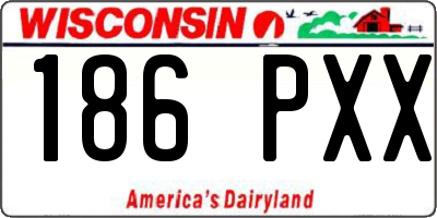 WI license plate 186PXX
