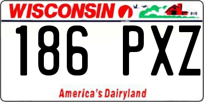 WI license plate 186PXZ