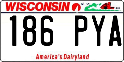 WI license plate 186PYA