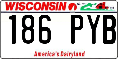 WI license plate 186PYB
