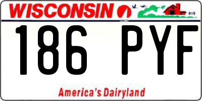 WI license plate 186PYF