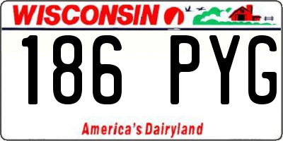 WI license plate 186PYG