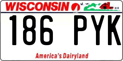 WI license plate 186PYK