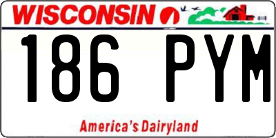 WI license plate 186PYM