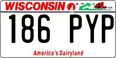 WI license plate 186PYP