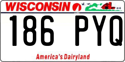WI license plate 186PYQ