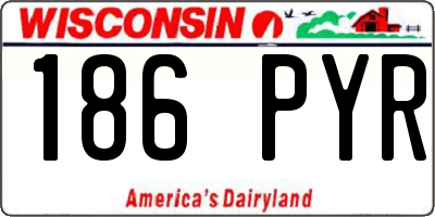 WI license plate 186PYR