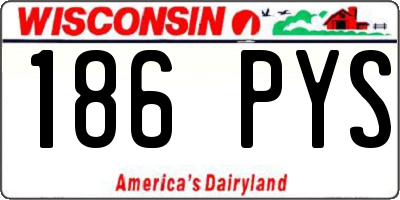 WI license plate 186PYS