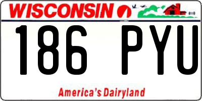 WI license plate 186PYU