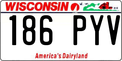 WI license plate 186PYV