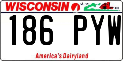 WI license plate 186PYW