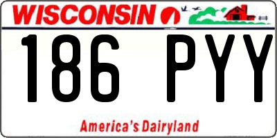 WI license plate 186PYY