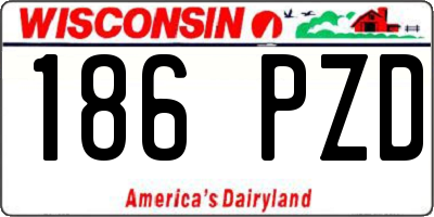 WI license plate 186PZD