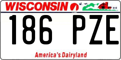 WI license plate 186PZE