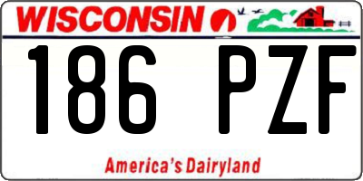 WI license plate 186PZF