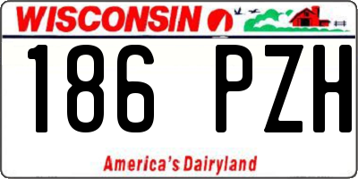 WI license plate 186PZH