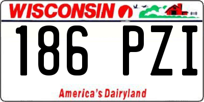WI license plate 186PZI