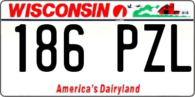 WI license plate 186PZL