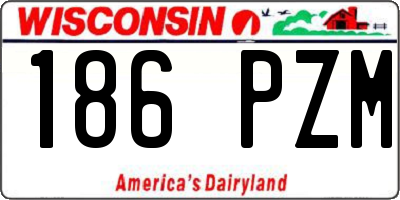 WI license plate 186PZM