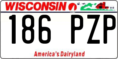 WI license plate 186PZP