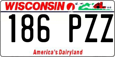WI license plate 186PZZ